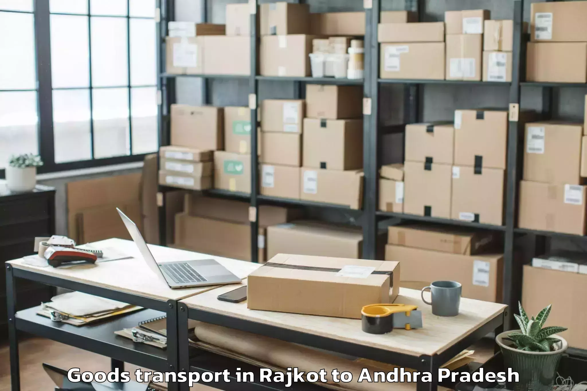 Top Rajkot to Dr Ysr Architecture And Fine A Goods Transport Available